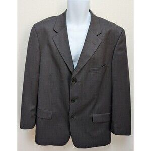 Tessuto Italiano BARBERIS CANONICO Sz 42R Blazer Jacket Dark Gray